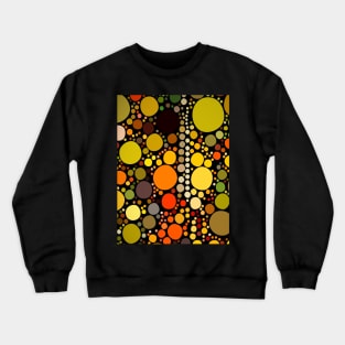 1980s  retro autumn brown green orange geometric polka dots Crewneck Sweatshirt